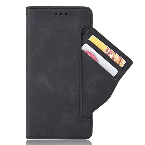 BoerHang Hülle Kompatibel mit Xiaomi Redmi K80E Handyhülle, Kartenschlitz, Halterung, Flip Wallet Schutzhülle aus PU Leder Kompatibel mit Xiaomi Redmi K80E.(Schwarz) von BoerHang