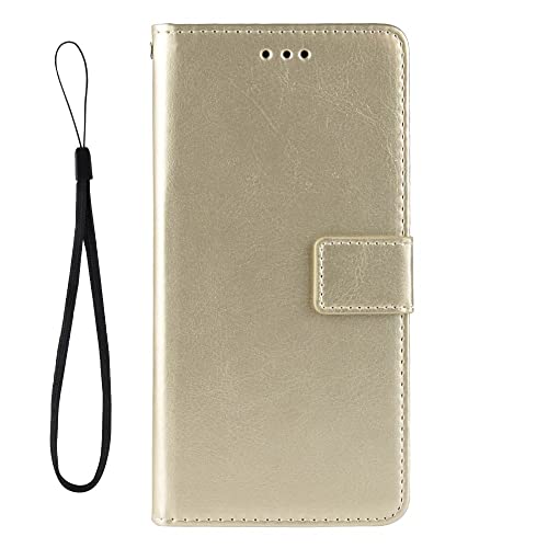 BoerHang Hülle Kompatibel mit vivo V50 Handyhülle, Kartenschlitz, Halterung, Flip Wallet Schutzhülle aus PU Leder Kompatibel mit vivo V50.(Gold) von BoerHang