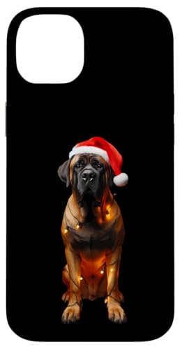 Hülle für iPhone 14 Plus Boerboel Weihnachtsmannmütze Weihnachtsbeleuchtung Hundebesitzer Mama Papa Liebhaber von Boerboel Christmas Products