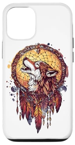 Hülle für iPhone 12/12 Pro Bohemian Wolf Traumfänger Wolf Mandala von Boho Wolf Dreamcatcher Geschenk Naturliebhaber