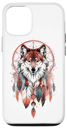 Hülle für iPhone 13 Pro Bohemian Wolf Traumfänger Wolf Mandala von Boho Wolf Dreamcatcher Geschenk Naturliebhaber