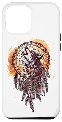 Hülle für iPhone 14 Pro Max Bohemian Wolf Traumfänger Wolf Mandala von Boho Wolf Dreamcatcher Geschenk Naturliebhaber