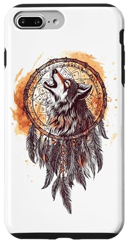 Hülle für iPhone 7 Plus/8 Plus Bohemian Wolf Traumfänger Wolf Mandala von Boho Wolf Dreamcatcher Geschenk Naturliebhaber