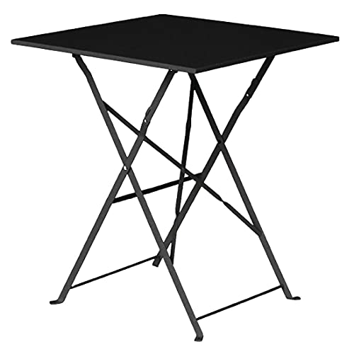 Bolero schwarzer quadratischer Tisch in Asphalt-Stil, Stahl-Tisch für Draußen, Restaurant, Hotel von Bolero