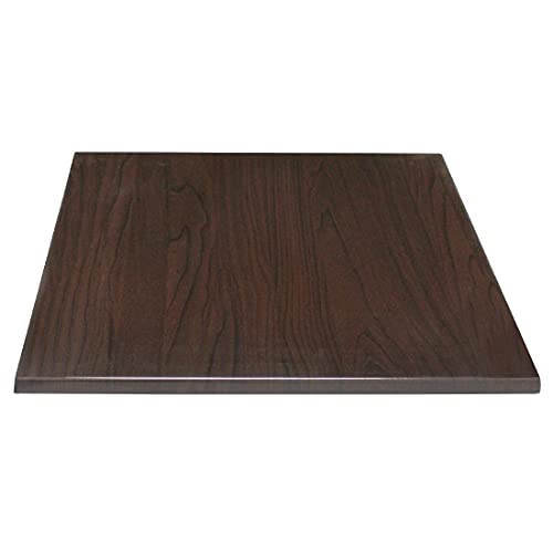 Bolero vorgebohrte quadratische Tischplatte 700 mm, dunkelbraun, Hitzebeständig bis 180 °C, Größe: 700 x 700 x 30 mm, Verwendung im Innenbereich, für professionellen und privaten Gebrauch, GG639 von Bolero