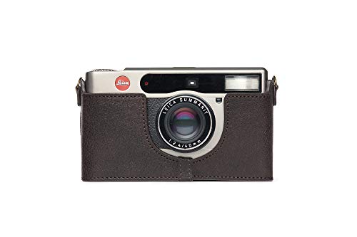 BolinUS Leica Minilux Hülle, handgefertigt, echtes Leder, Halb-Kameratasche, Tasche für Leica Minilux / Minilux Zoom Kamera mit Handschlaufe (Kaffee) von BolinUS
