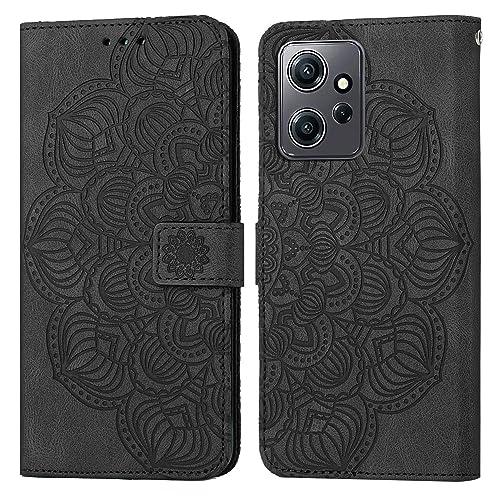 Bolutou Handyhülle für Xiaomi Redmi Note 12 4G Hülle Lederhülle Klappbar Flip Case Tasche Magnet Schutzhülle Redmi Note 12 4G Kartenfach Stoßfeste Case Klapphülle für Xiaomi Redmi Note 12 4G, Schwarz von Bolutou