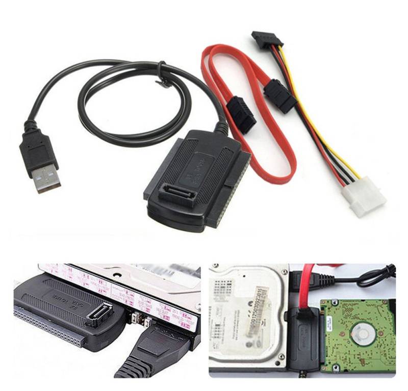Bolwins B45 3in1 USB 2.0 auf IDE / SATA Kabel Adapter für Festplatte Laufwerk USB-Kabel, (50 cm) von Bolwins