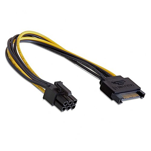 Bolwins K26S SATA 15 Pin auf 6 Pin PCI Express Stromkabel Power Netzteil Adapter Grafikkarte Kabel PCI Express SATA Stromkabel 15cm von Bolwins