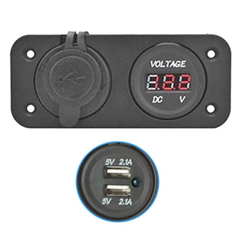 K42CS Dual USB Ladegerät für Auto, Motorrad, Boot & LKW – 12V-24V Einbau Steckdose mit Schalter – 2X 5V/2.1A Schnelllade-Anschluss, Wasserdicht, Zigarettenanzünder-Adapter für Wohnwagen & ATV von Bolwins