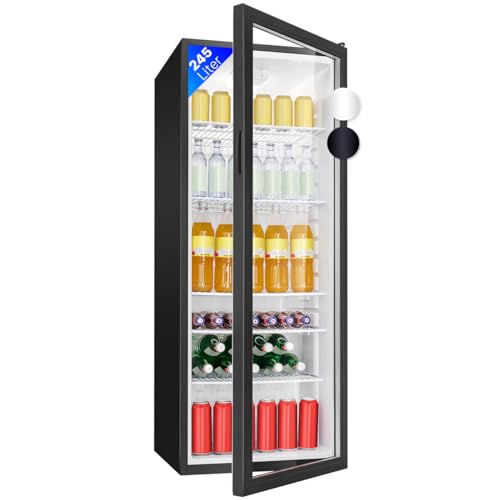 Bomann® Getränkekühlschrank mit Glastür | Kühlschrank mit 245L Nutzinhalt & 5 Gitterablagen | Flaschenkühlschrank mit Abtauautomatik & stufenloser Temperaturregelung | KSG 7289 schwarz von Bomann