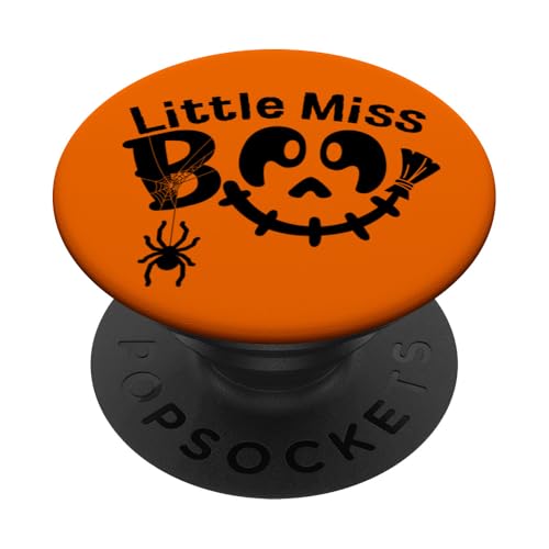 Little Miss Boo Lustiger Halloween Kürbis Geist Kleinkind Mädchen PopSockets Klebender PopGrip von Boo Boo Crew Funny Halloween Little Miss Boo Gifts