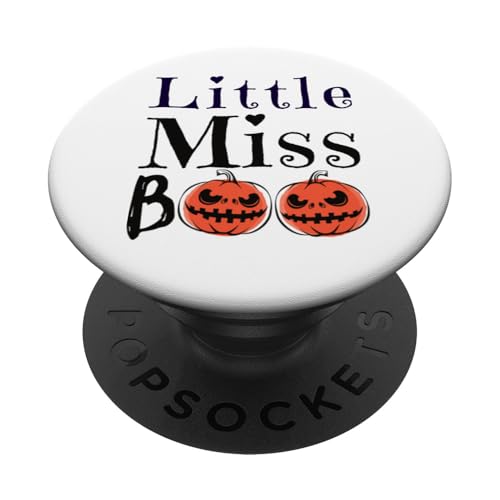 Little Miss Boo Lustiger Halloween Kürbis Geist Kleinkind Mädchen PopSockets Klebender PopGrip von Boo Boo Crew Funny Halloween Little Miss Boo Gifts