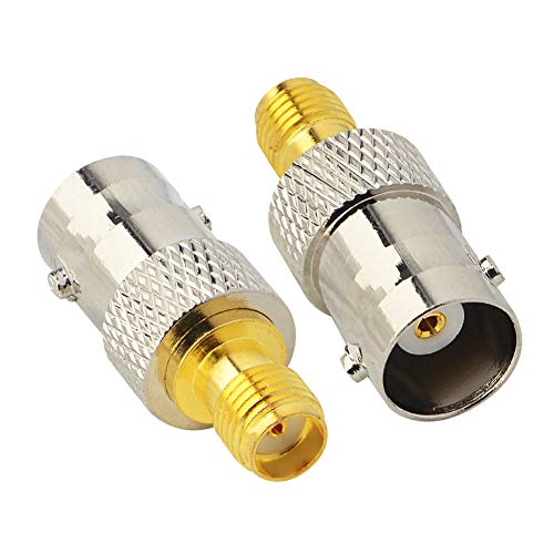 Boobrie BNC auf SMA Koax Adapter 2 Stück SMA Buchse zu BNC Buchse Koaxialstecker BNC an SMA Buchse an Buchse Koaxial Adapter für HF-Antennen, WLAN-Geräte, WLAN, Ham- oder Handfunkgeräte, Scanner, SDR von Boobrie