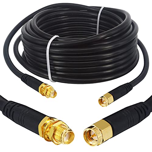 Boobrie Verbessert SuperFlex RG58 SMA zu SMA Kabel 7M WiFi Antennenkabel SMA Buchse auf SMA Stecker Koaxial Kabel Verlustarmes 50 Ohm Koaxialkabel für WIFI-Antenne/Radio/FPV-Drohne von Boobrie