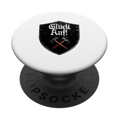 Glück auf Logo Bergbau Bergmann Schlägel und Eisen vintage PopSockets Klebender PopGrip von Boom Manufaktur