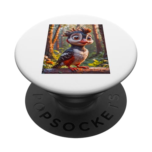 Great Spotted Specht Super Cute Animals Forest Woods PopSockets Klebender PopGrip von Boom Manufaktur