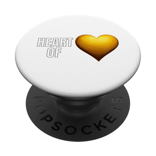 Herz aus Gold, goldener Spruch, Wortspiel, cooler, stolzer Held, Liebesmensch PopSockets Klebender PopGrip von Boom Manufaktur