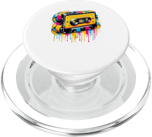 Dripping Paint Art Kassettenrekorder Musik Tonbandgerät PopSockets PopGrip für MagSafe von Boombox Music Stereo Cassete Gifts