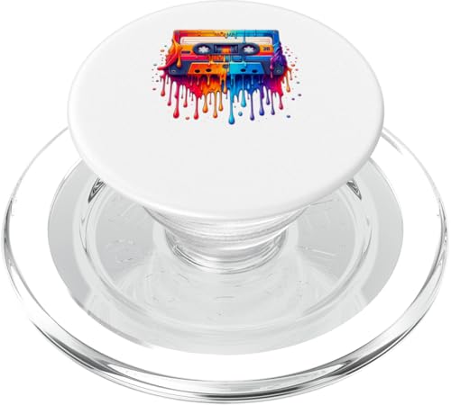 Dripping Paint Art Kassettenrekorder Musik Tonbandgerät PopSockets PopGrip für MagSafe von Boombox Music Stereo Cassete Gifts