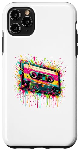 Hülle für iPhone 11 Pro Max Splash Art Cassette Player Music Tape Recorder von Boombox Music Stereo Cassete Gifts