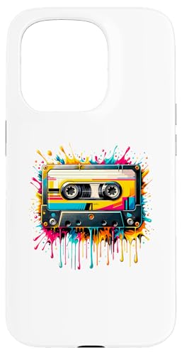 Hülle für iPhone 15 Pro Splash Art Kassettenrekorder Musik Tonbandgerät von Boombox Music Stereo Cassete Gifts