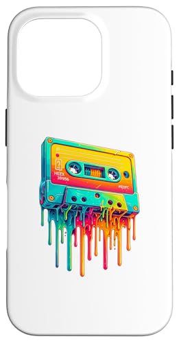 Hülle für iPhone 16 Pro Dripping Paint Art Cassette Player Music Tape Recorder von Boombox Music Stereo Cassete Gifts