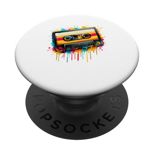 Splash Art Cassette Player Music Tape Recorder PopSockets Klebender PopGrip von Boombox Music Stereo Cassete Gifts