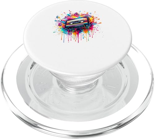 Splash Art Kassettenrekorder Musik Tonbandgerät PopSockets PopGrip für MagSafe von Boombox Music Stereo Cassete Gifts