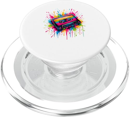 Splash Art Kassettenrekorder Musik Tonbandgerät PopSockets PopGrip für MagSafe von Boombox Music Stereo Cassete Gifts