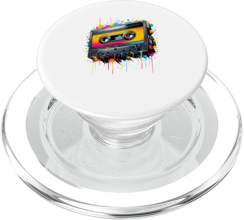 Splash Art Kassettenrekorder Musik Tonbandgerät PopSockets PopGrip für MagSafe von Boombox Music Stereo Cassete Gifts