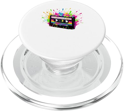 Splash Art Kassettenrekorder Musik Tonbandgerät PopSockets PopGrip für MagSafe von Boombox Music Stereo Cassete Gifts