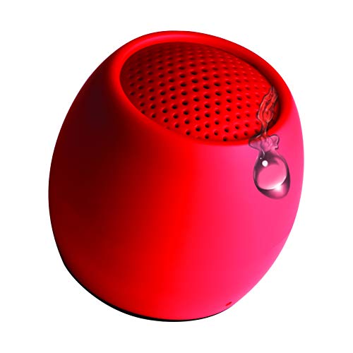 Boompods Zero Mini tragbarer Bluetooth Lautsprecher - Kabelloser Lautsprecher, IPX6 wasserdicht, 5 Std Spielzeit, Outdoor Speaker klein, Mikrofon & Dual Pairing, für Dusche, Reisen, iPhone, Rot von Boompods