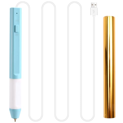 Booso USB-Stecker für Heißfolienstifte, Set mit Heißprägestiften für Goldfolie mit Spitze, Heißfolienrolle, Zeichenstift, Wärmefolienstift von Booso