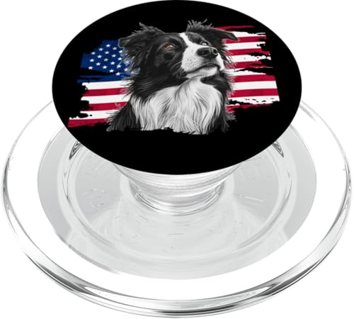 USA Flag 4th of July Border Collie Lover PopSockets PopGrip für MagSafe von Funny Herd Dog Art Gifts Tee Shirts & Hoodies