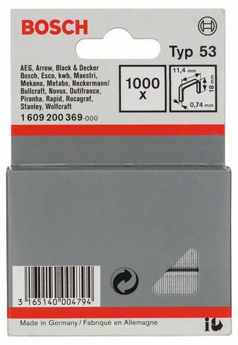 Bosch Accessories 1609200369 Feindrahtklammern Typ 53 1000 St. Abmessungen (L x B) 18mm x 11.4mm von Bosch Accessories