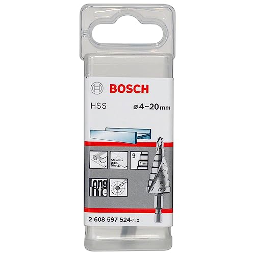 Bosch Professional Stufenbohrer HSS mit 1/4"-Sechskantschaft (Ø 4-20 mm, 9 Stufen, Zubehör für Bohrmaschinen) von Bosch