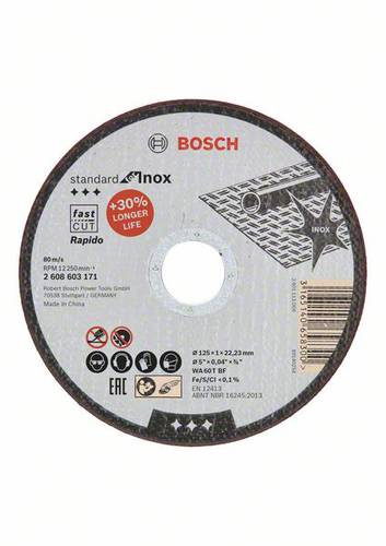 Bosch Accessories WA 60 T BF 2608603171 Trennscheibe gerade 125mm Stahl, Edelstahl von Bosch Accessories