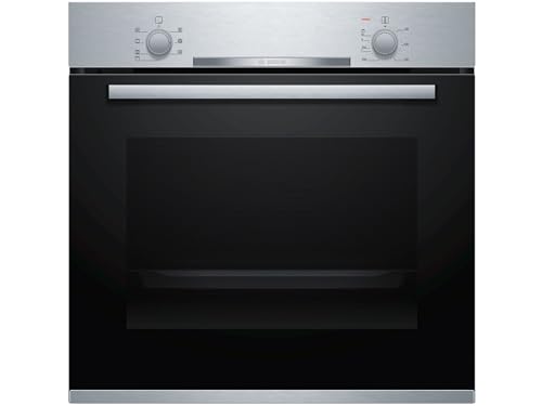 Bosch HBA530BR1 Serie 2 Einbau-Backofen, 60 x 60 cm, EcoClean Direct Reinigungshilfe, 3D Heißluft Backen auf 3 Ebenen, Schnellaufheizung von Bosch