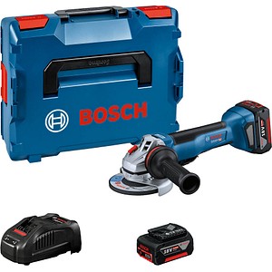 AKTION: BOSCH Professional GWS 18V-10 P Akku-Winkelschleifer-Set 18,0 V, mit 2 Akkus mit Prämie nach Registrierung von Bosch Professional