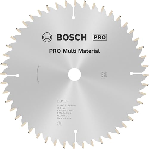 Bosch 1x PRO Multi Material Kreissägeblatt für Netz-Handkreissägen (für Aluminium, Kunststoff, Ø mm, Professional Zubehör Handkreissäge) von Bosch