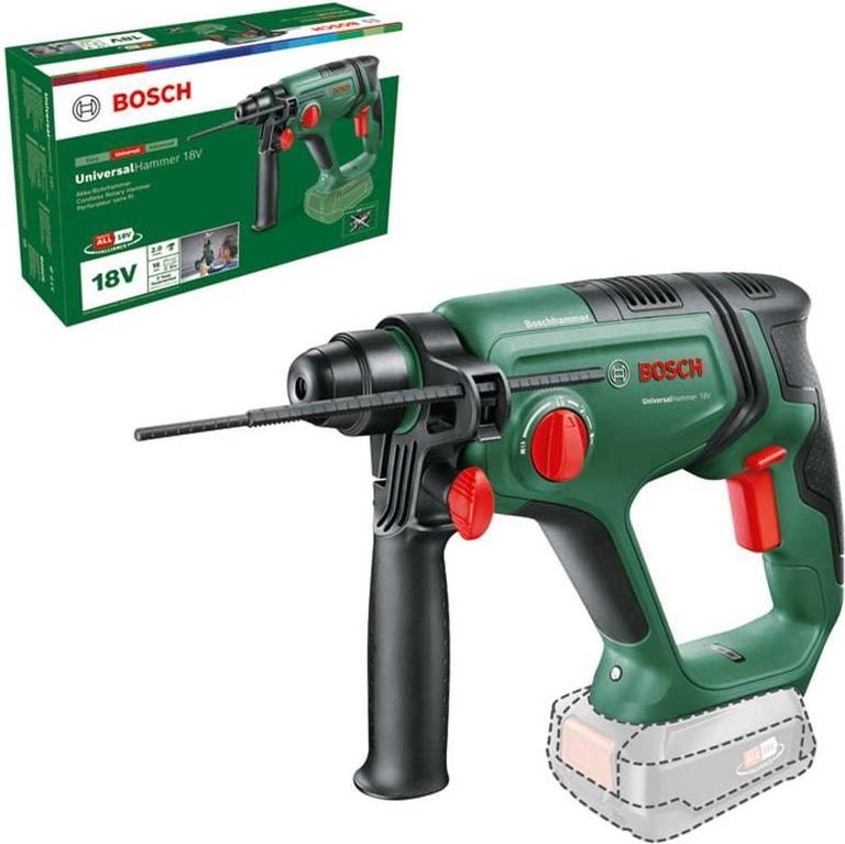 Bosch UniversalHammer 18V - Bohrhammer - schnurlos - 4 Modi - SDS-plus - 2 Joules - ohne Batterie - 18 V (06039D6000) von Bosch