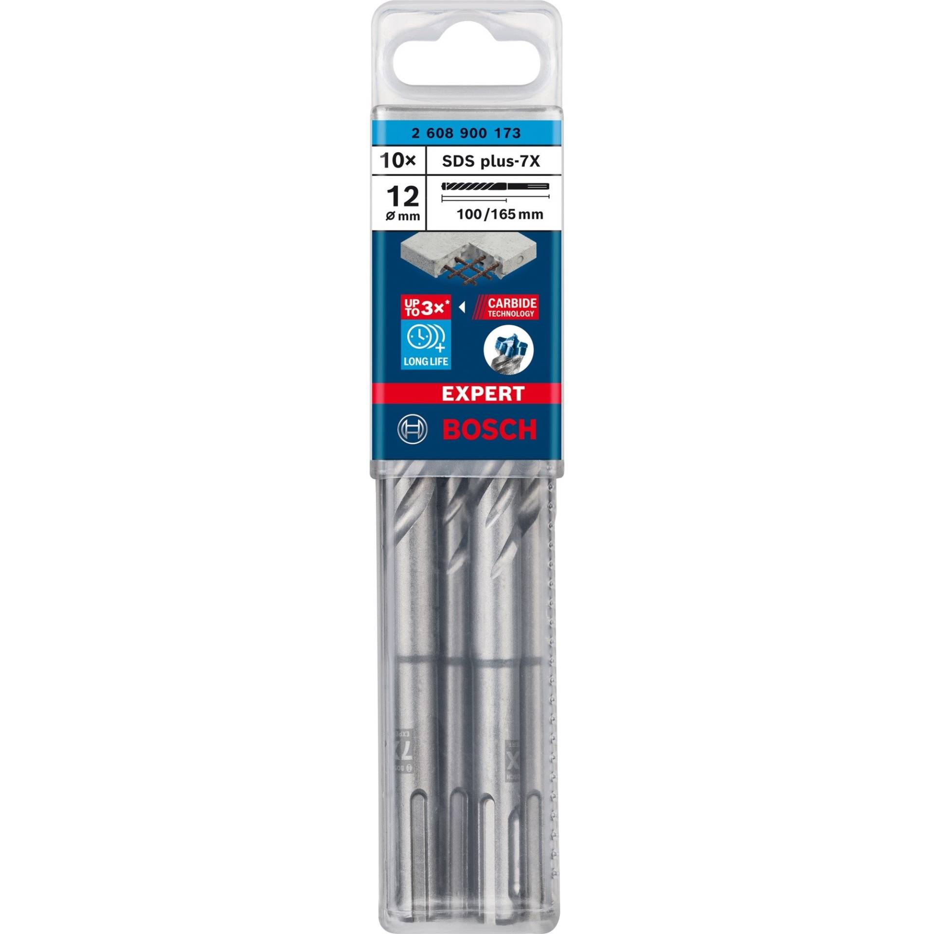 Expert Hammerbohrer SDS-plus-7X, Ø 12mm, 10 Stück von Bosch