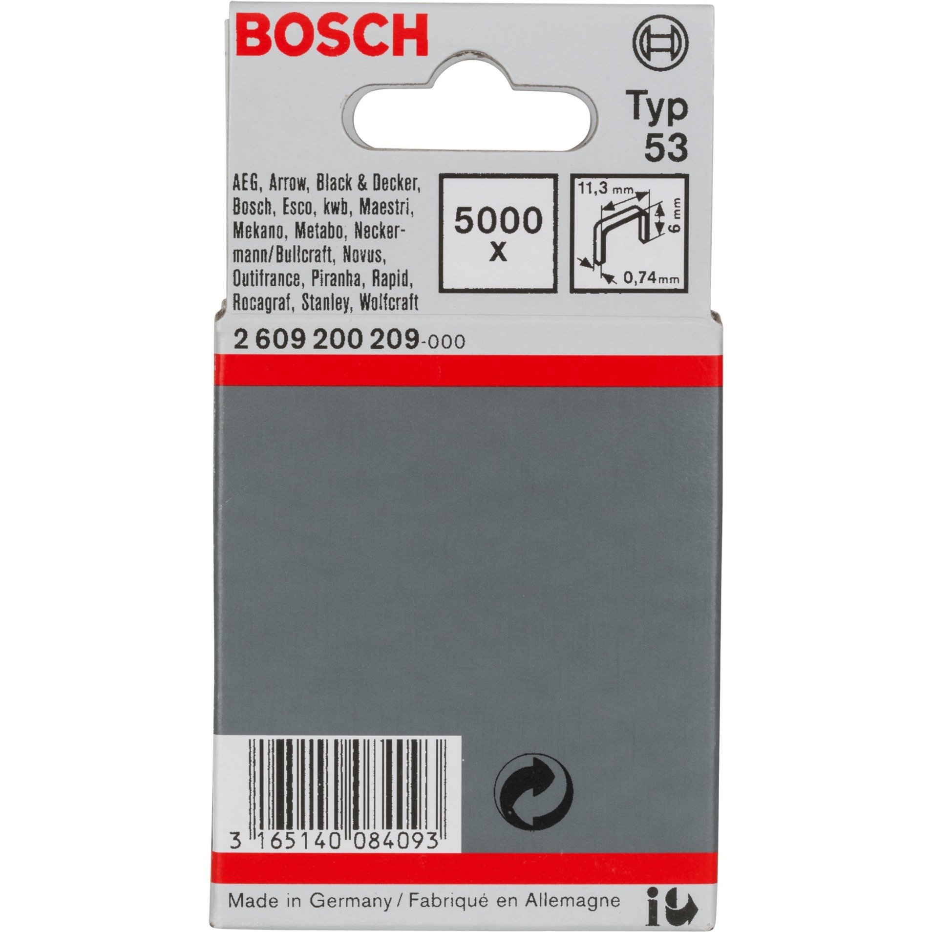Feindrahtklammern, Typ 53, 6/11,4mm von Bosch
