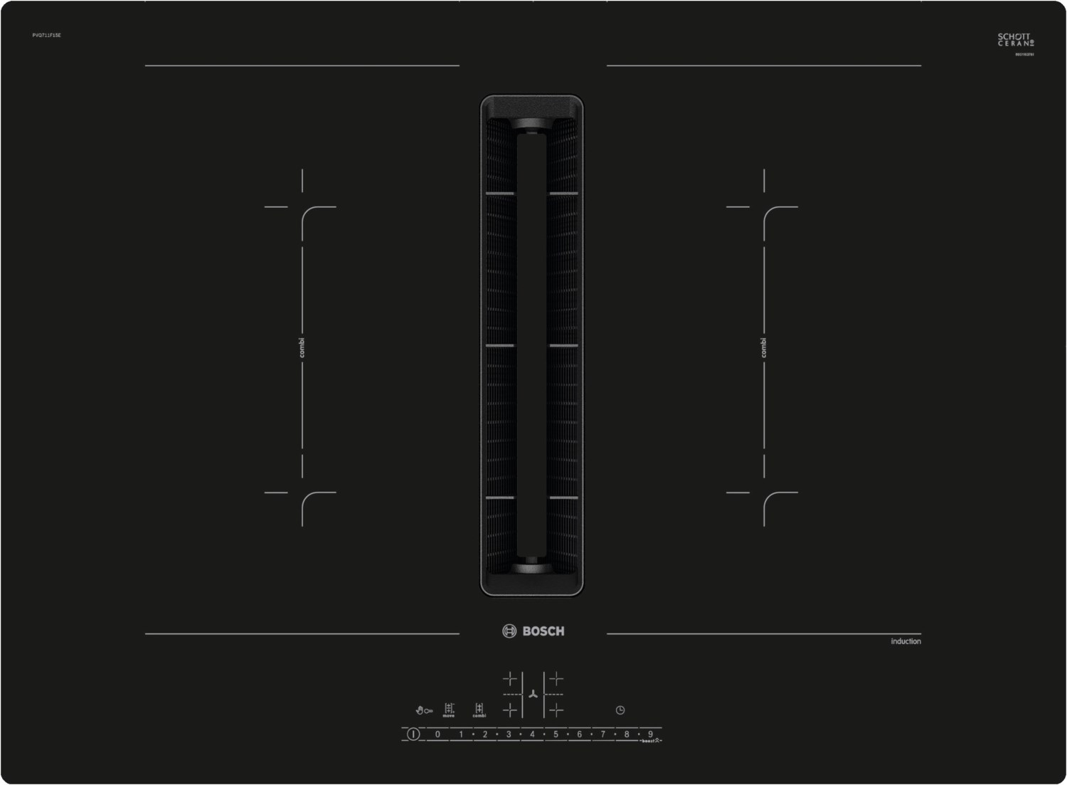 PVQ711F15E Autark-Induktionsfeld mit Dunstabzug schwarz / B von Bosch