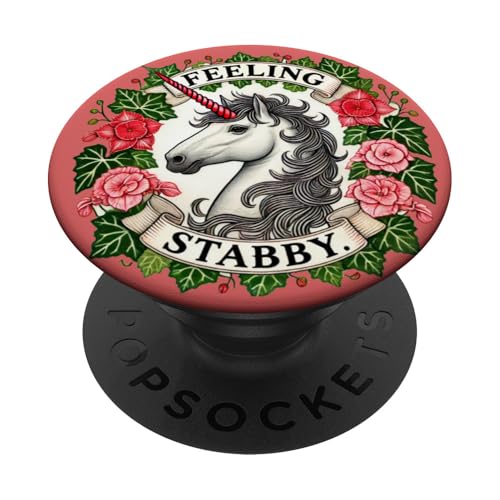 Feeling Stabby Unicorn Art niedliche Einhörner PopSockets mit austauschbarem PopGrip von Boss Bubb