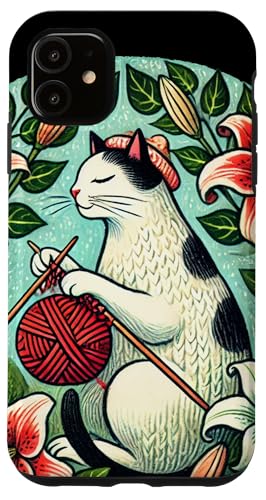 Hülle für iPhone 11 Häkeln Kitty Cat Illustration Crochet Cat von Boss Bubb