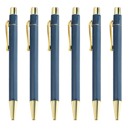 Bottone 6 x 1,0 mm Kugelschreiber, glattes Schreiben, einziehbarer Kugelschreiber, Business-Stift, Ölstift für Büro, Schule, Klassenzimmer von Bottone