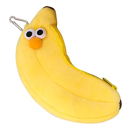 Cartoon Banana Bleistift Tasche Plüsch Stift Tasche Große Kapazität Schreibwaren Tasche Für Studenten Frauen Mädchen Reise Kosmetik Tasche von Bottone