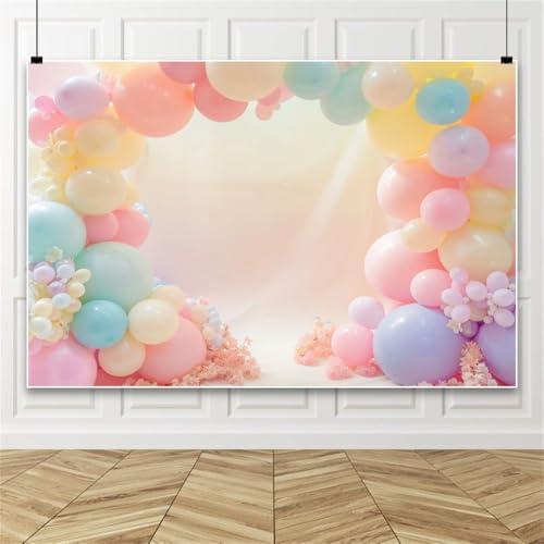 Bovlleetd Träumerisch Macaron Ballons Fotografie Hintergrund, Hintergrund für Baby-Dusche Geburtstage Party Graduierung Zeremonien Hochzeiten 180x250cm Vinyl von Bovlleetd